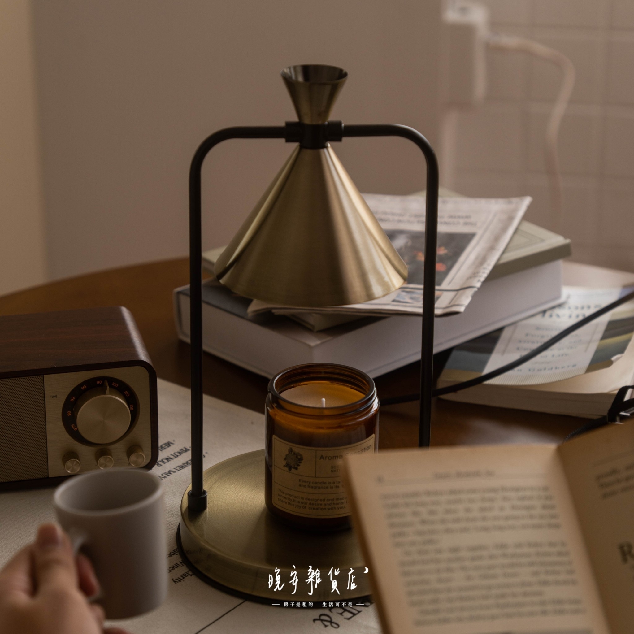 【古銅色金屬】三角融蠟燈(三)