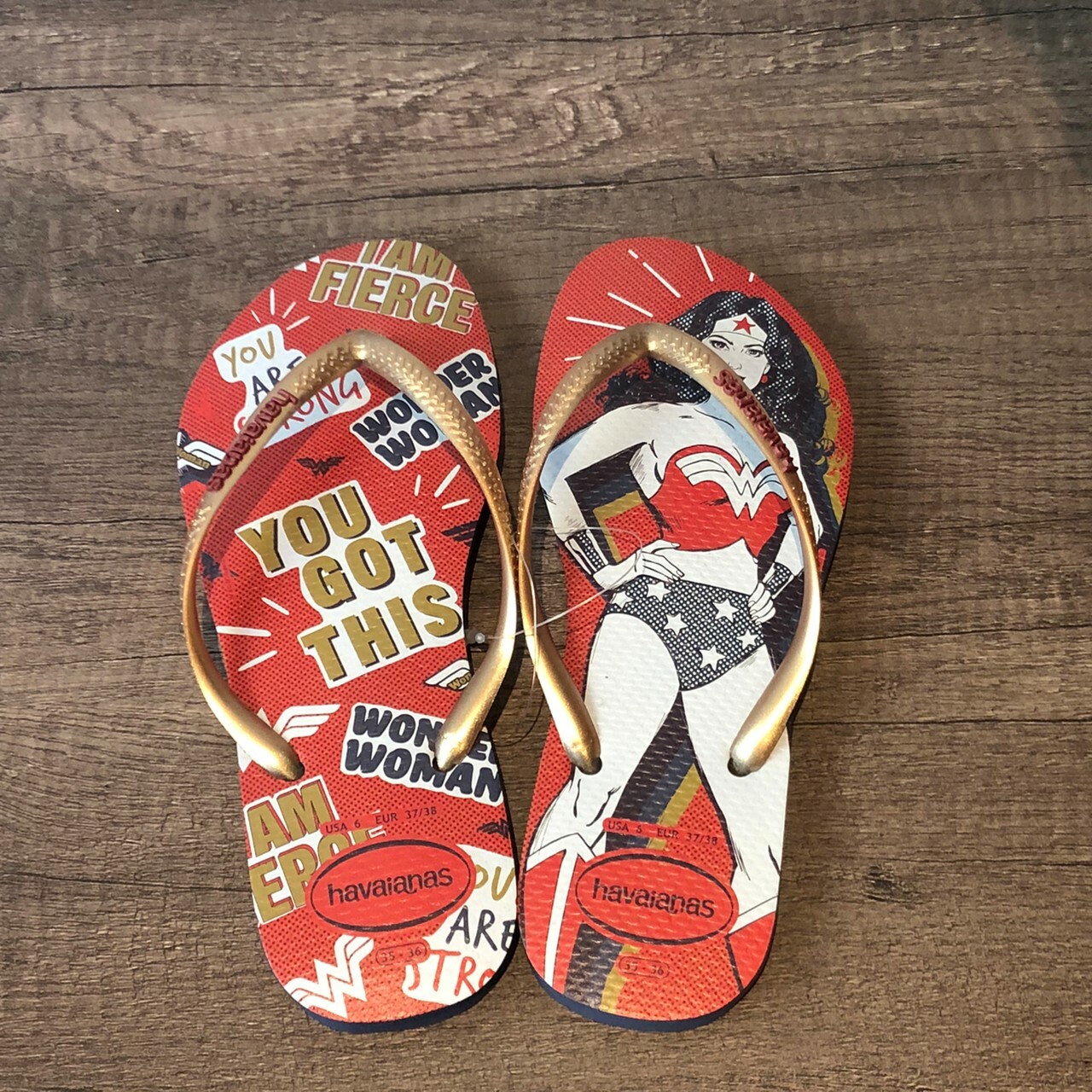 Havaianas 哈瓦仕 拖鞋 夾腳拖 神力女超人 巴西 女鞋 紅/海軍藍 4136242-0555