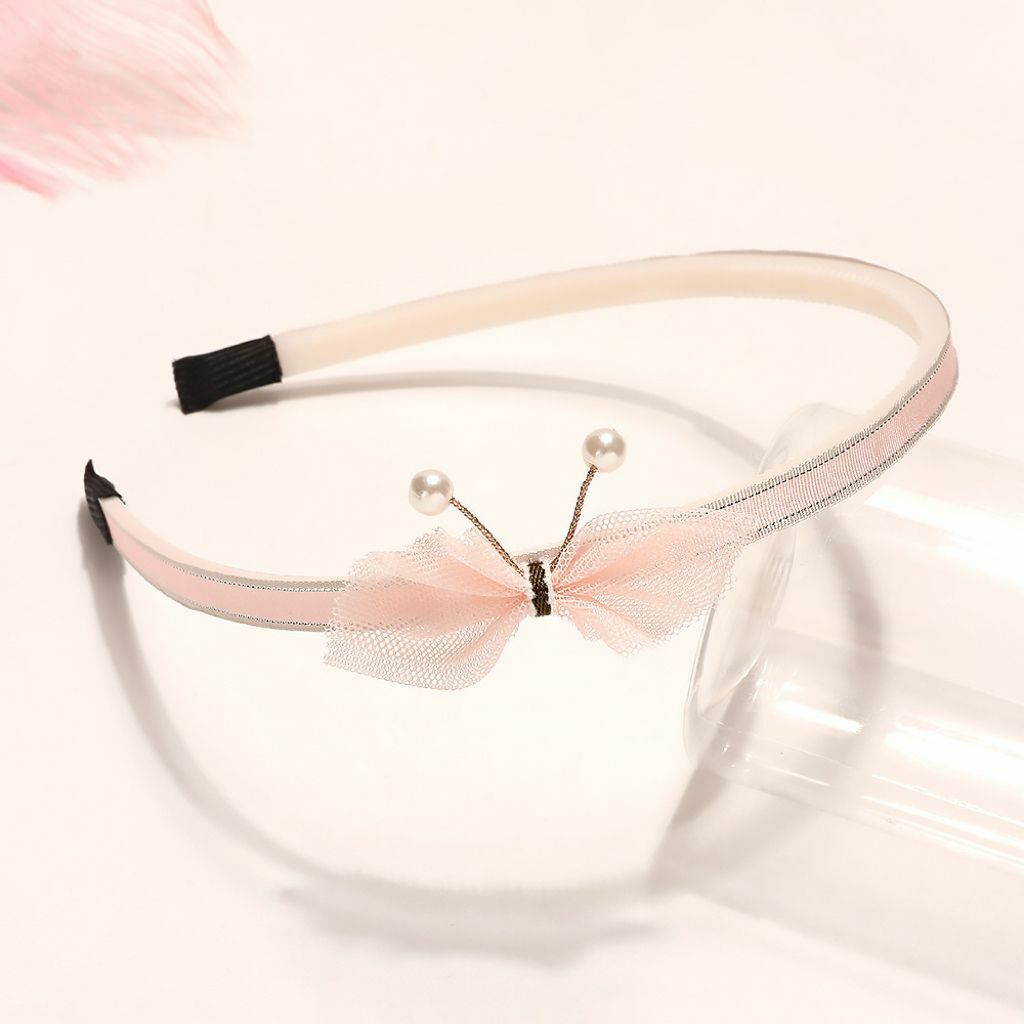 A262PK_SS23_C🦋粉紅色蕾絲蝴蝶頭箍