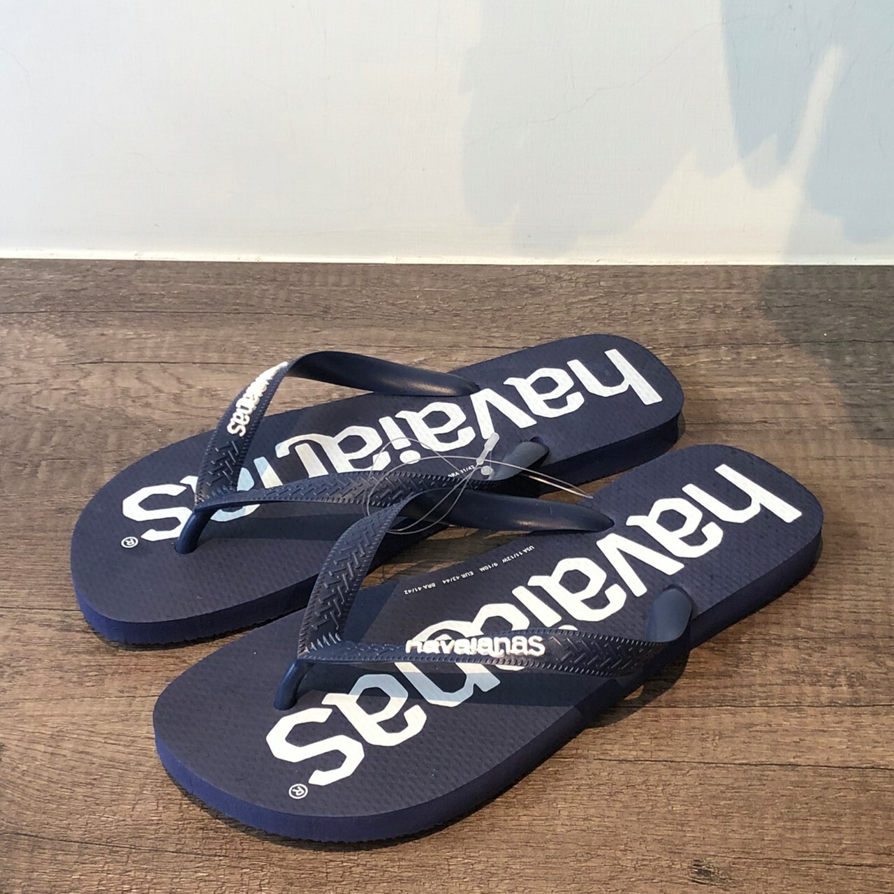 Havaianas  哈瓦仕 Top Logomania  大LOGO男款 藍色 防水 人字拖 拖鞋 4144264-0555