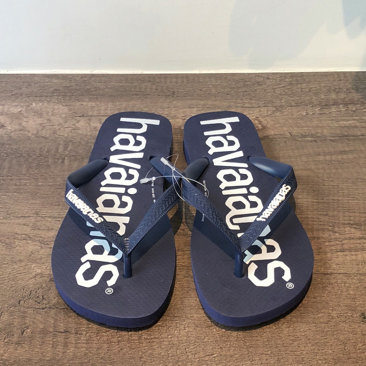 Havaianas  哈瓦仕 Top Logomania  大LOGO男款 藍色 防水 人字拖 拖鞋 4144264-0555