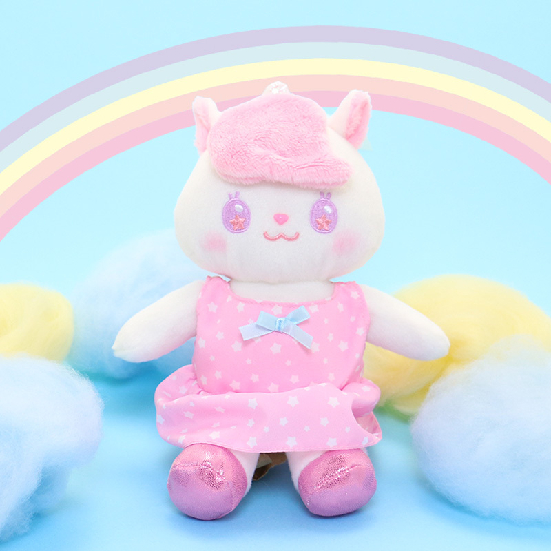 Usamomo萌兔桃桃- 更衣絨毛娃娃 獨角獸 妮可 22cm