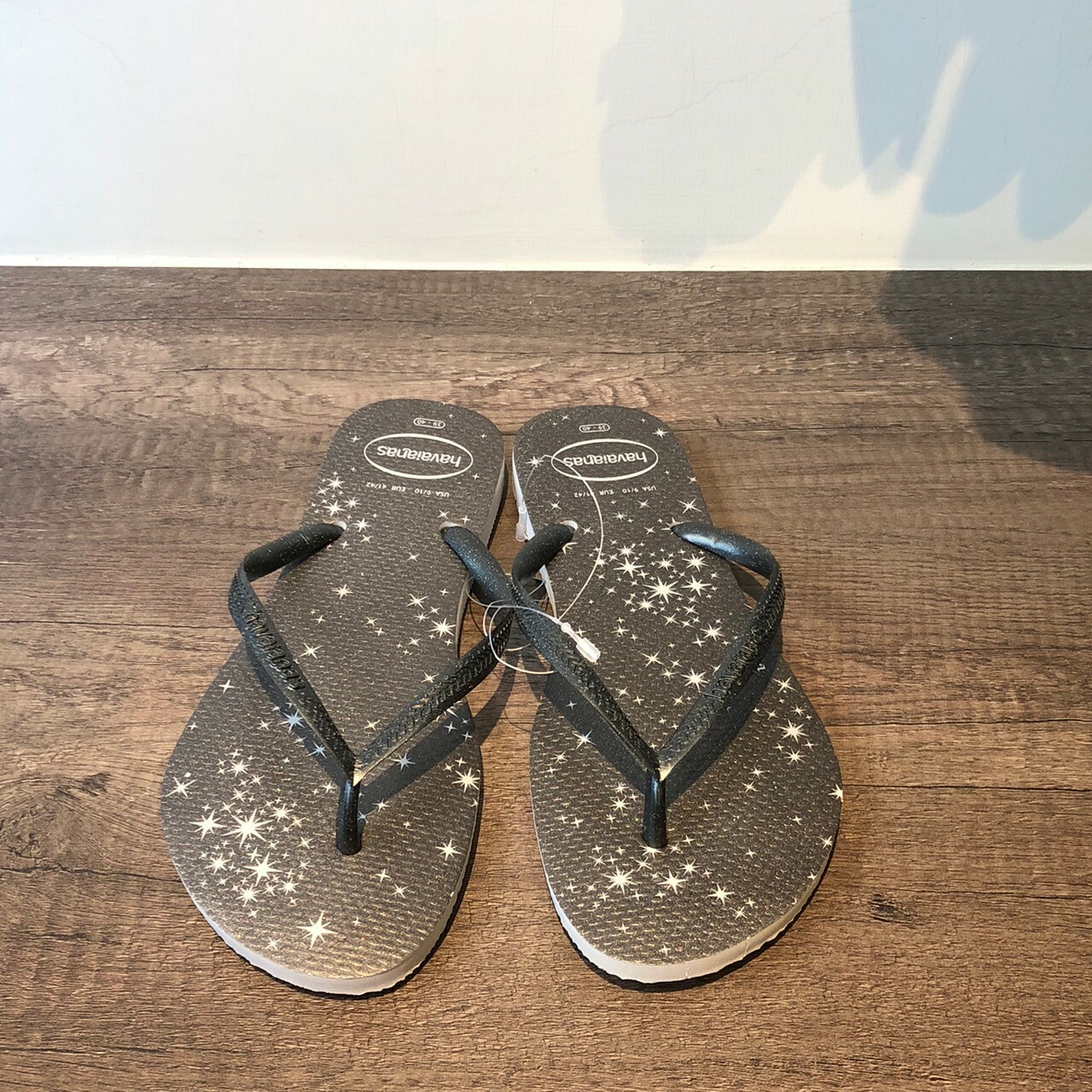 Havaianas 哈瓦仕 拖鞋 夾腳拖 閃亮 星空 女款  黑銀 4145617-9320
