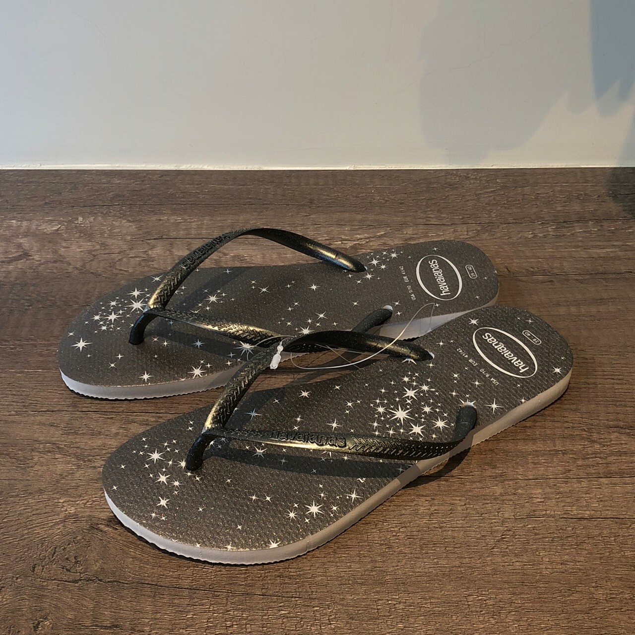 Havaianas 哈瓦仕 拖鞋 夾腳拖 閃亮 星空 女款  黑銀 4145617-9320