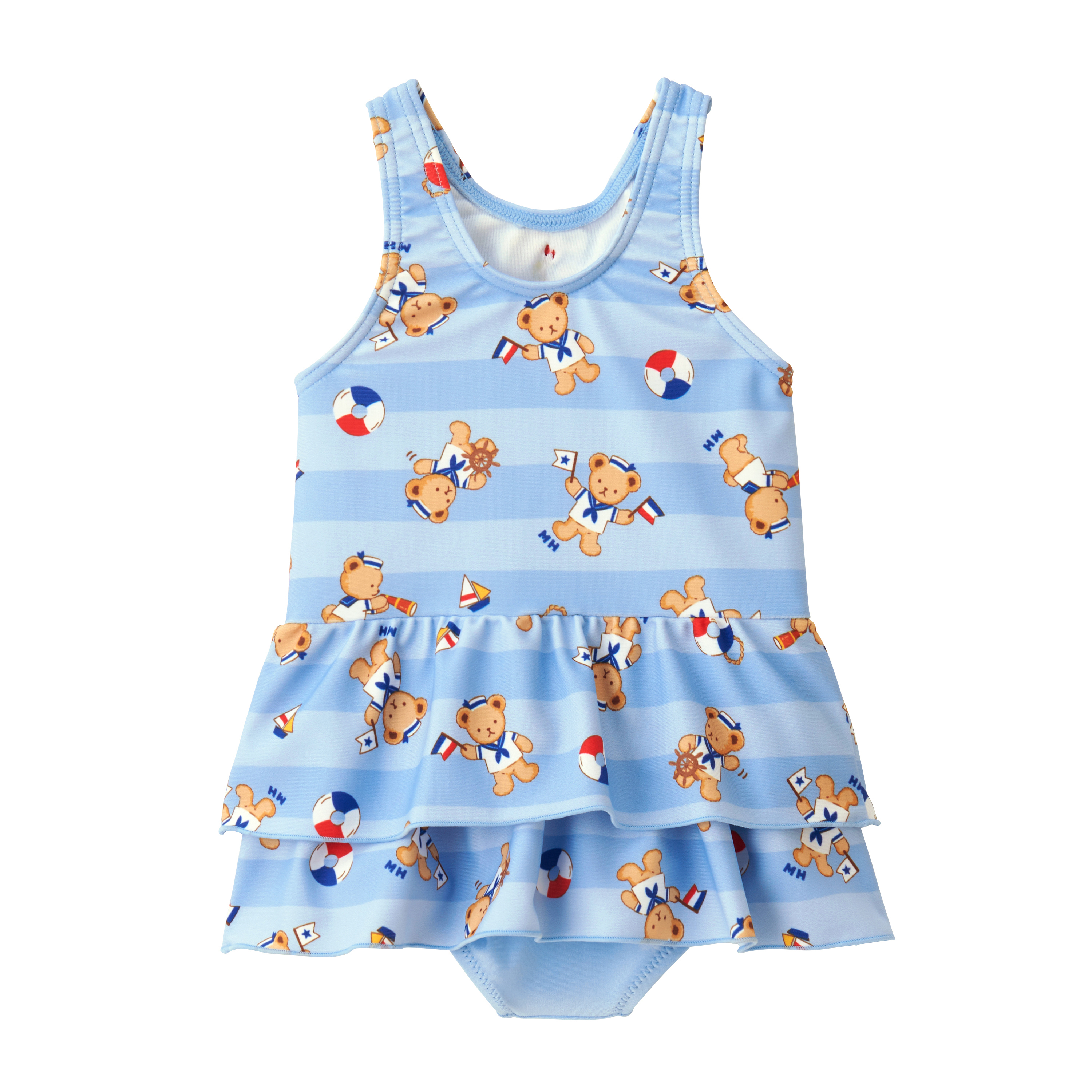 女孩海軍熊一件頭泳衣