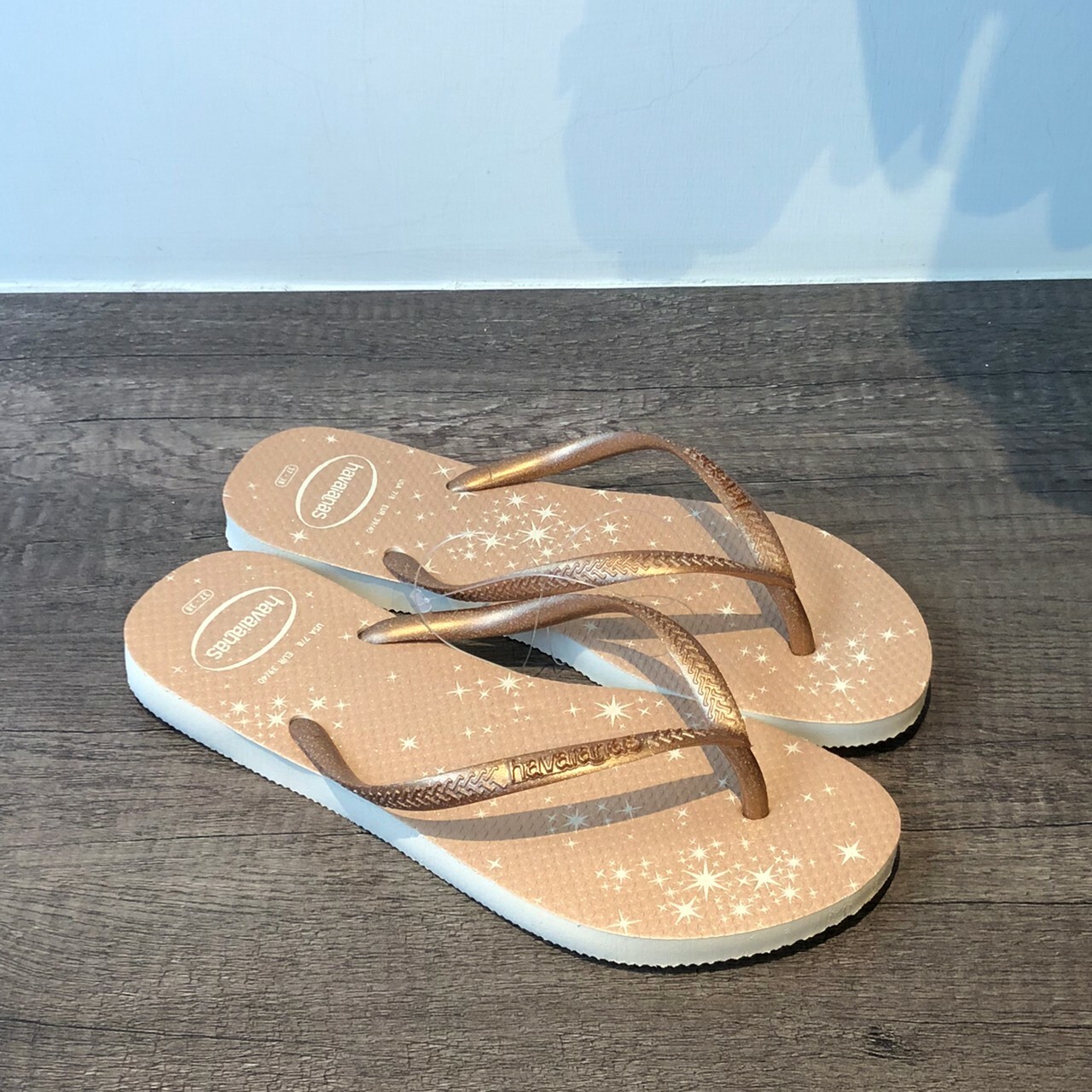 Havaianas 哈瓦仕 拖鞋 夾腳拖 閃亮 星空 女款 淺褐色 4145617-0121