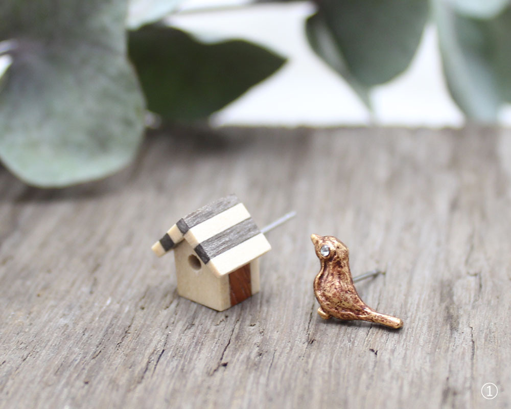 Luccica 小鳥&鳥屋耳環