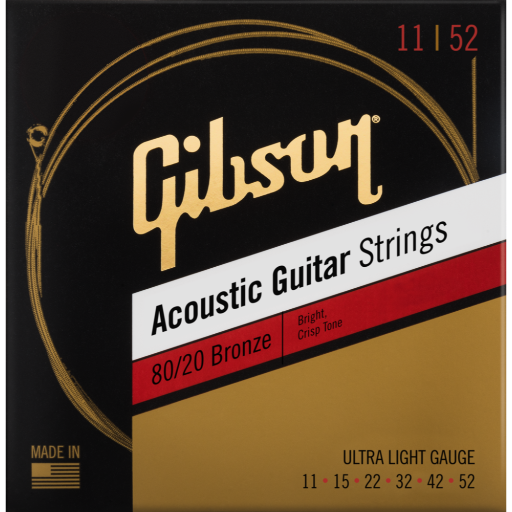 Gibson Acoustic Strings 80/20 Bronze 11|52 黃銅 木吉他弦 【宛伶樂器】
