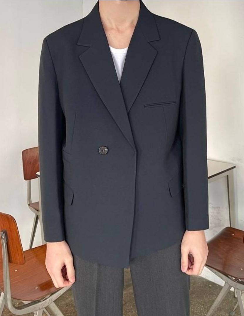 (韓國限時特價)側邊單扣短款西裝外套