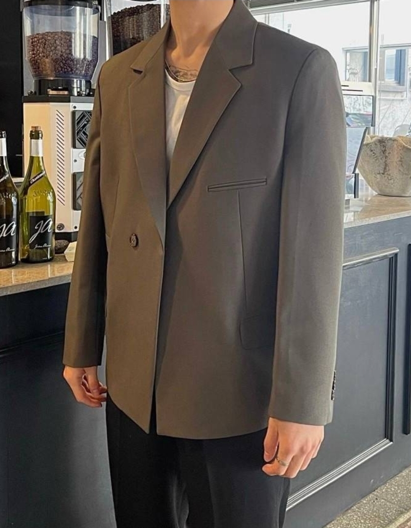 (韓國限時特價)側邊單扣短款西裝外套