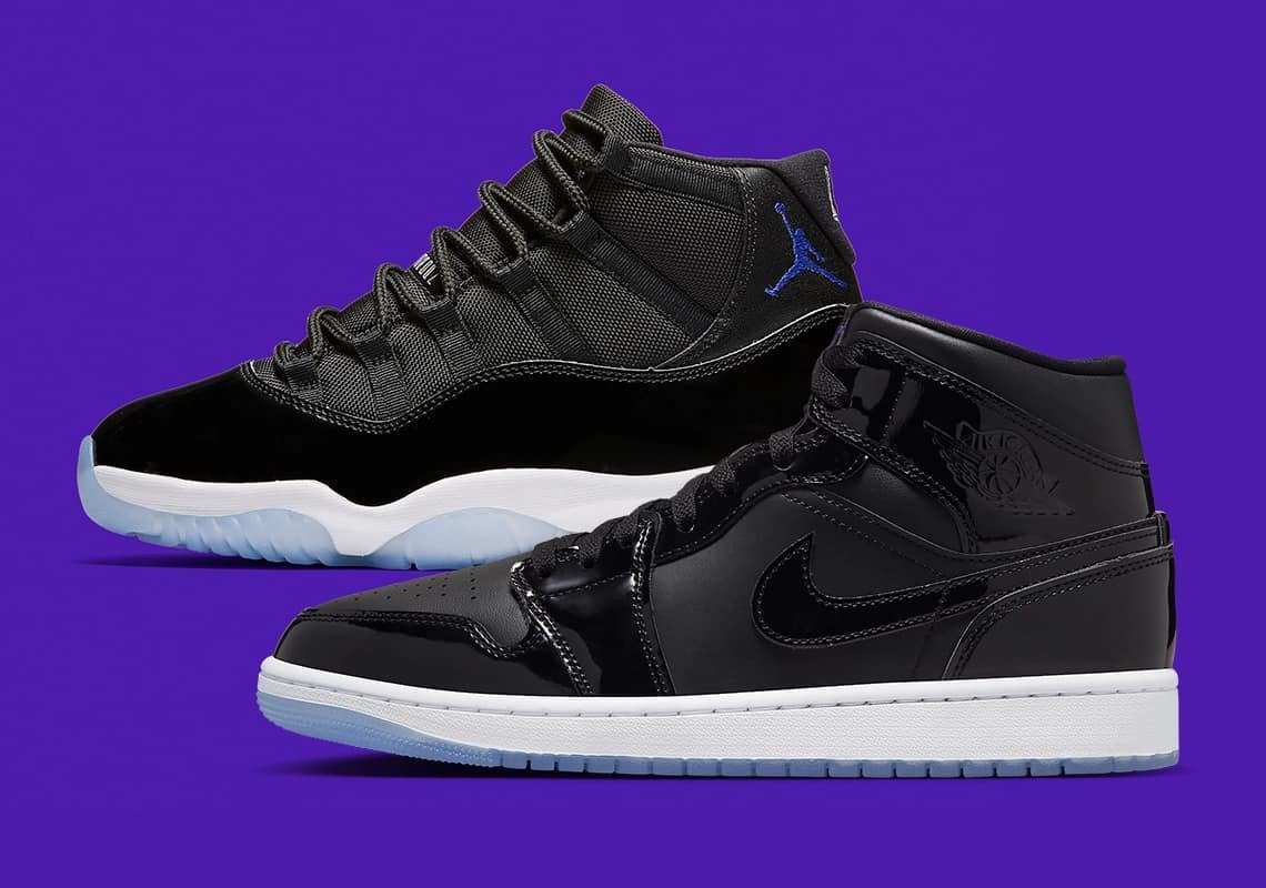 AIR JORDAN 1 MID "Space Jam" 黑藍 怪物奇兵 漆皮 冰底 致敬11代 經典配色 A