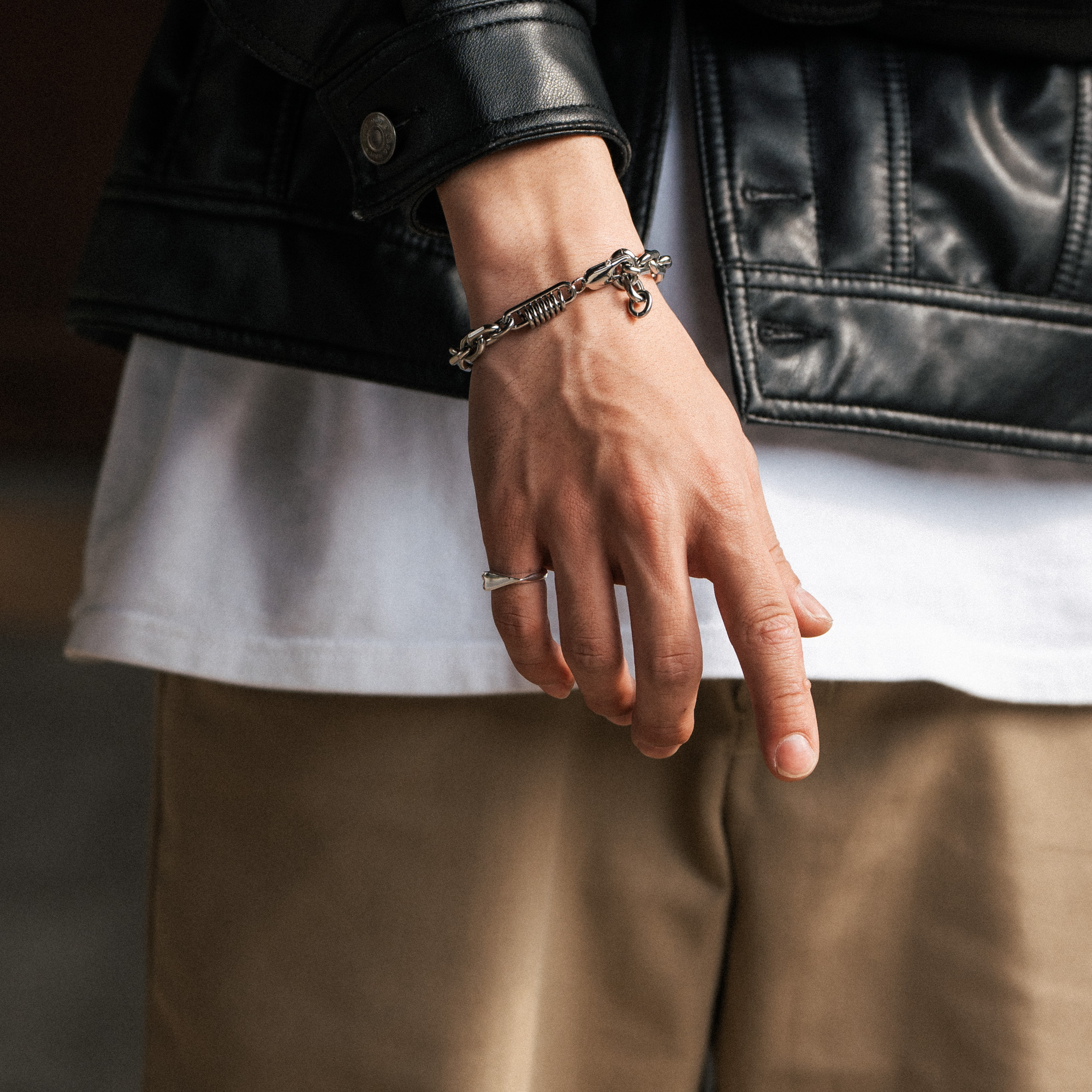 【BLUZ】925s 純銀幾何心型寬窄戒指