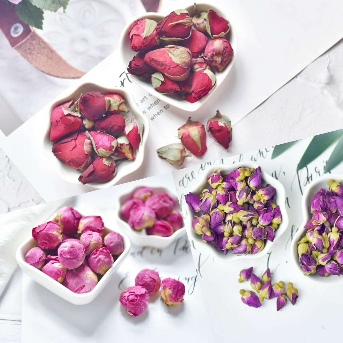 [三花暖宮3件組合]-月季花60g+牡丹花60g+小玫瑰50g