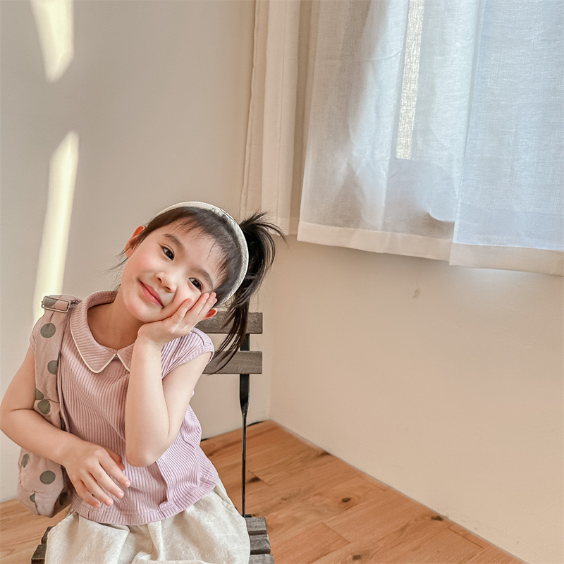 可甜可鹹有領無袖上衣