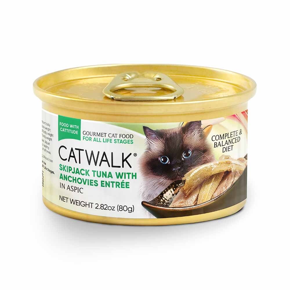 Catwalk 鰹吞拿魚加鯷魚主食貓罐 (Tuna With Anchovies Entrée In Aspic) 80G