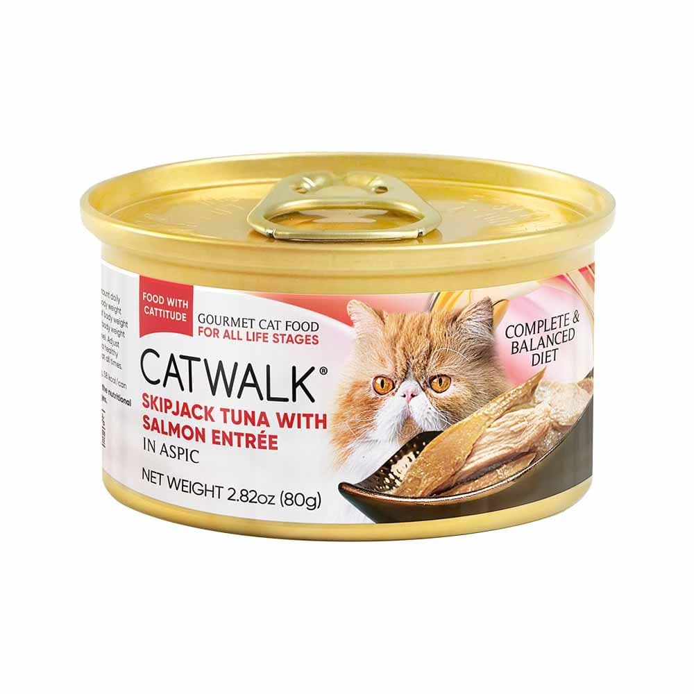 Catwalk 鰹吞拿魚加三文魚主食貓罐 (Tuna With Salmon Entrée In Aspic) 80G