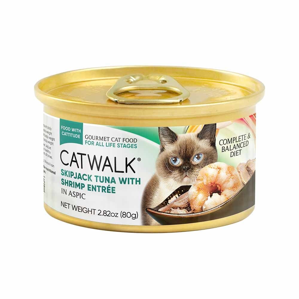 Catwalk 鰹吞拿魚加海蝦主食貓罐 (Tuna With Shrimp Entrée In Aspic ) 80G