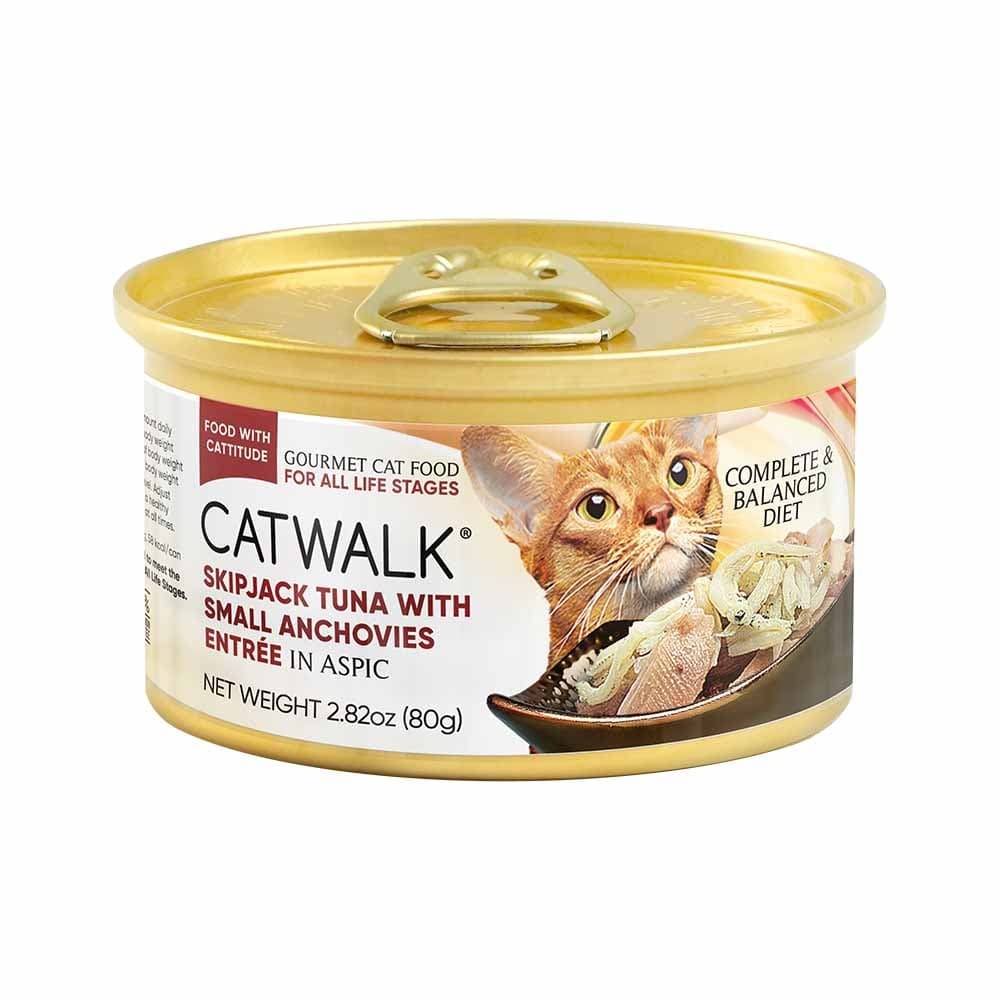 Catwalk 鰹吞拿魚加小鯷魚主食貓罐 (Tuna With Small Anchovies Entrée In Aspic) 80G