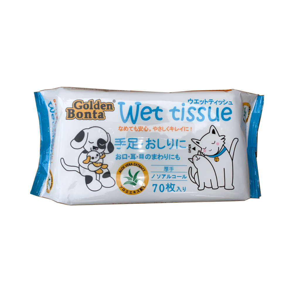 金毛迪 寵物用蘆薈配方濕紙巾 70片裝