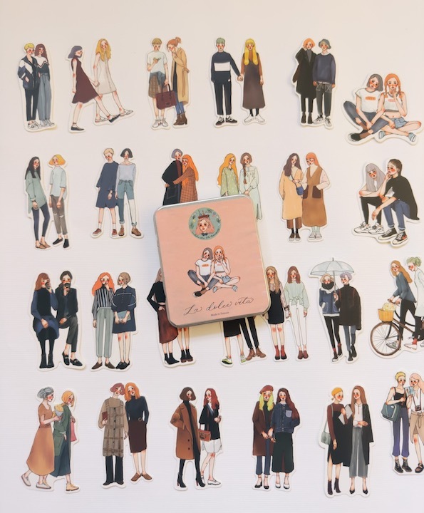 La Dolce Vita Tin Box Sticker Set - You And Me