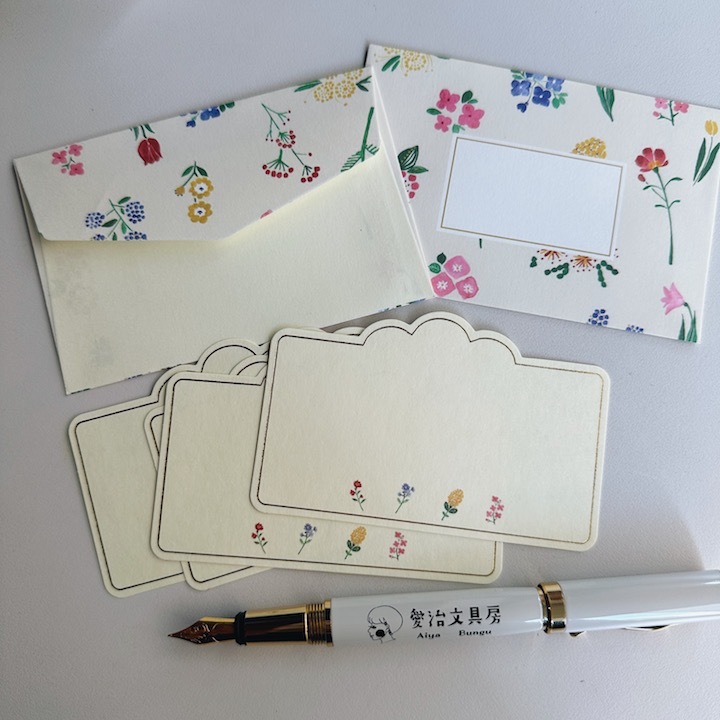 花卉 燙金小卡信封組｜日本井上繪理子