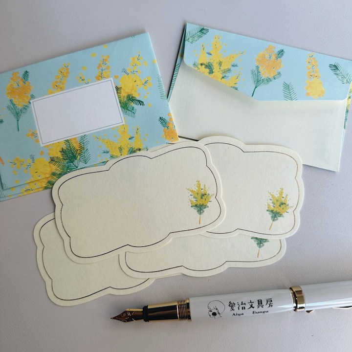 含羞草 燙金小卡信封組｜日本井上繪理子