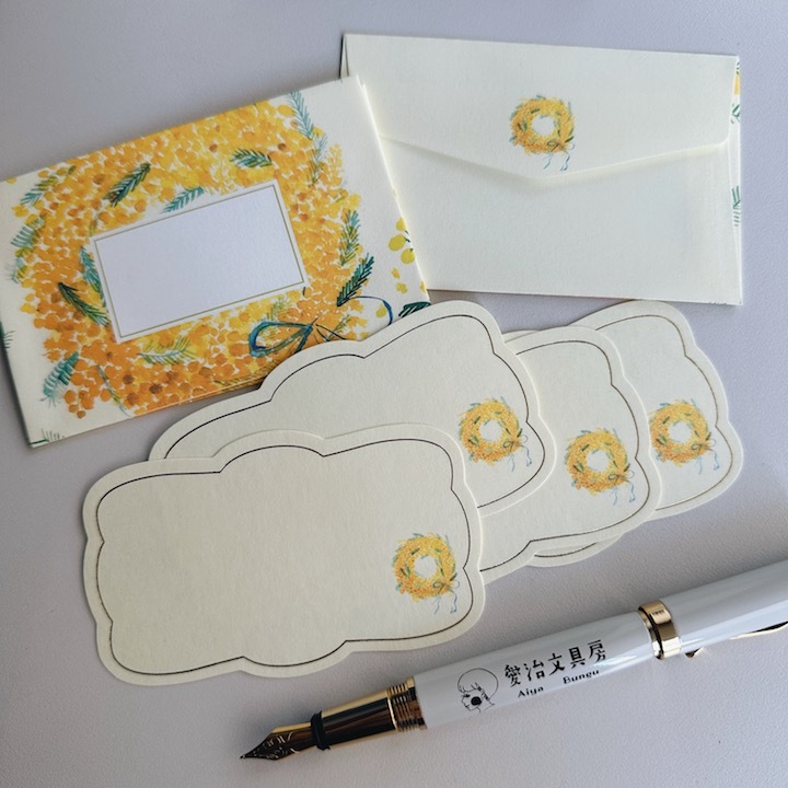 花環 燙金小卡信封組｜日本井上繪理子