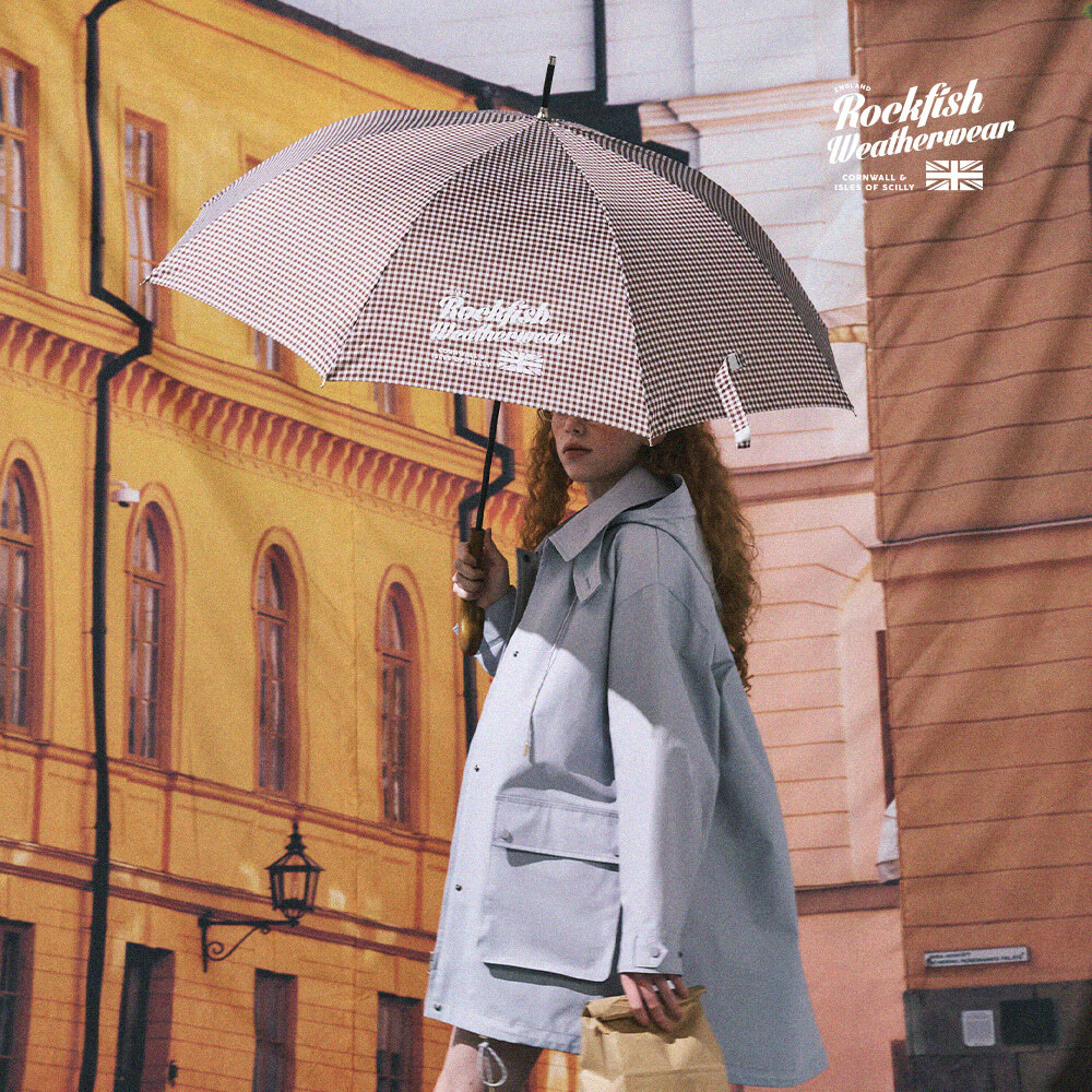Rockfish WeatherWear Classic Umbrella Long (GINGHAM CHECK)