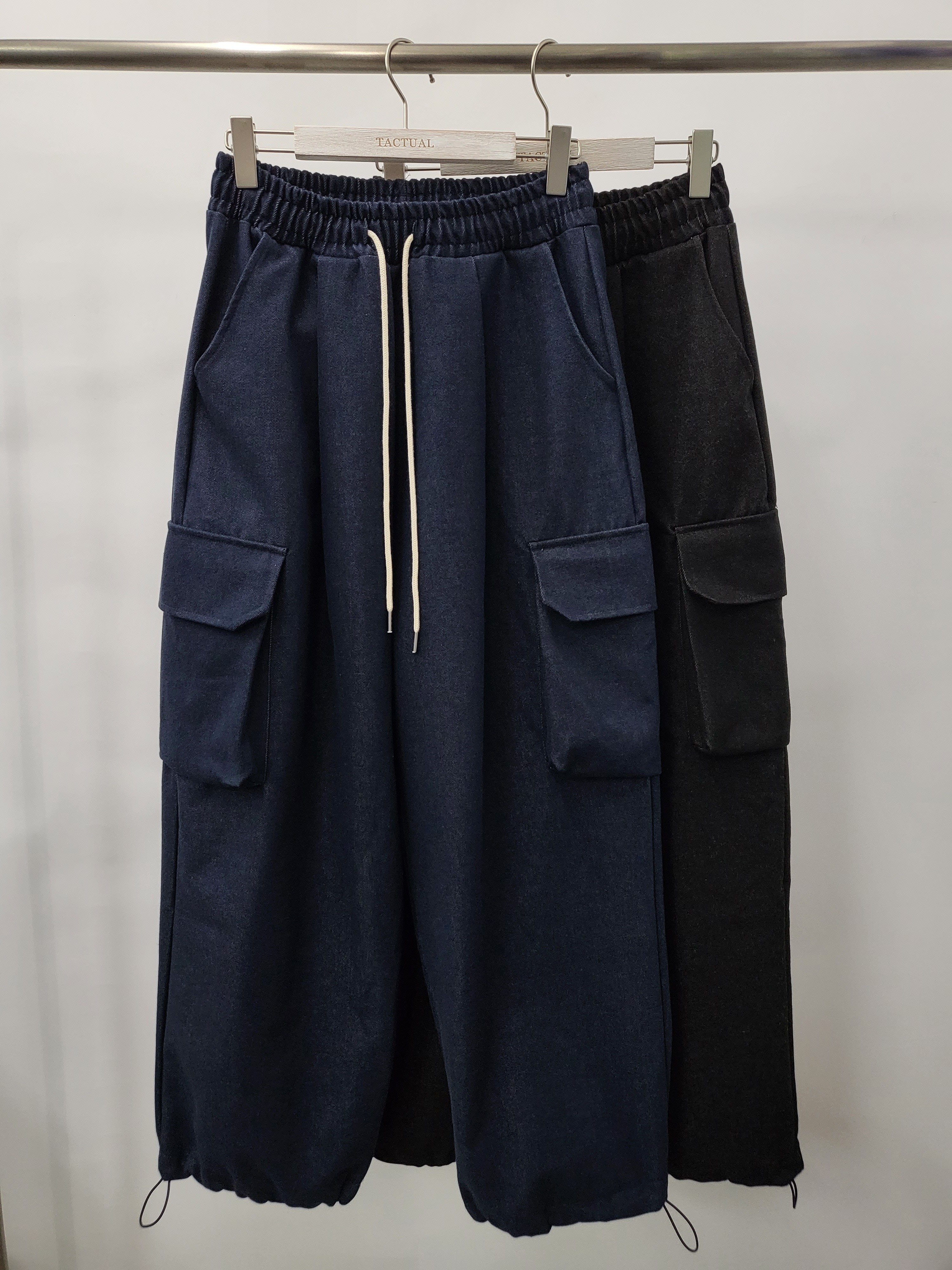 牛仔可束腳工裝鬆身褲 P2285