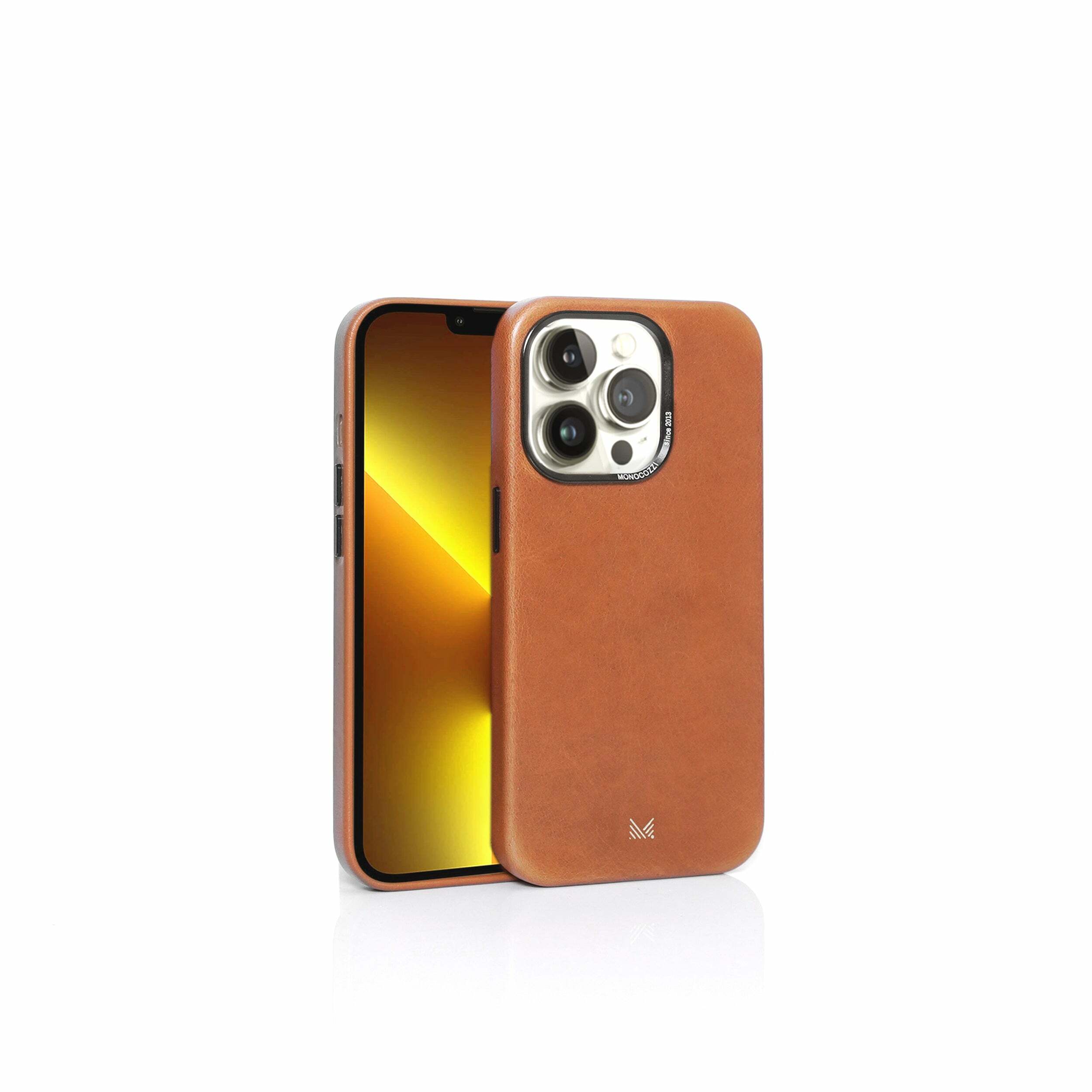 for iPhone 14 Pro | EXQUISITE | Magsafe Compatible Genuine Leather Protective Case - Tan