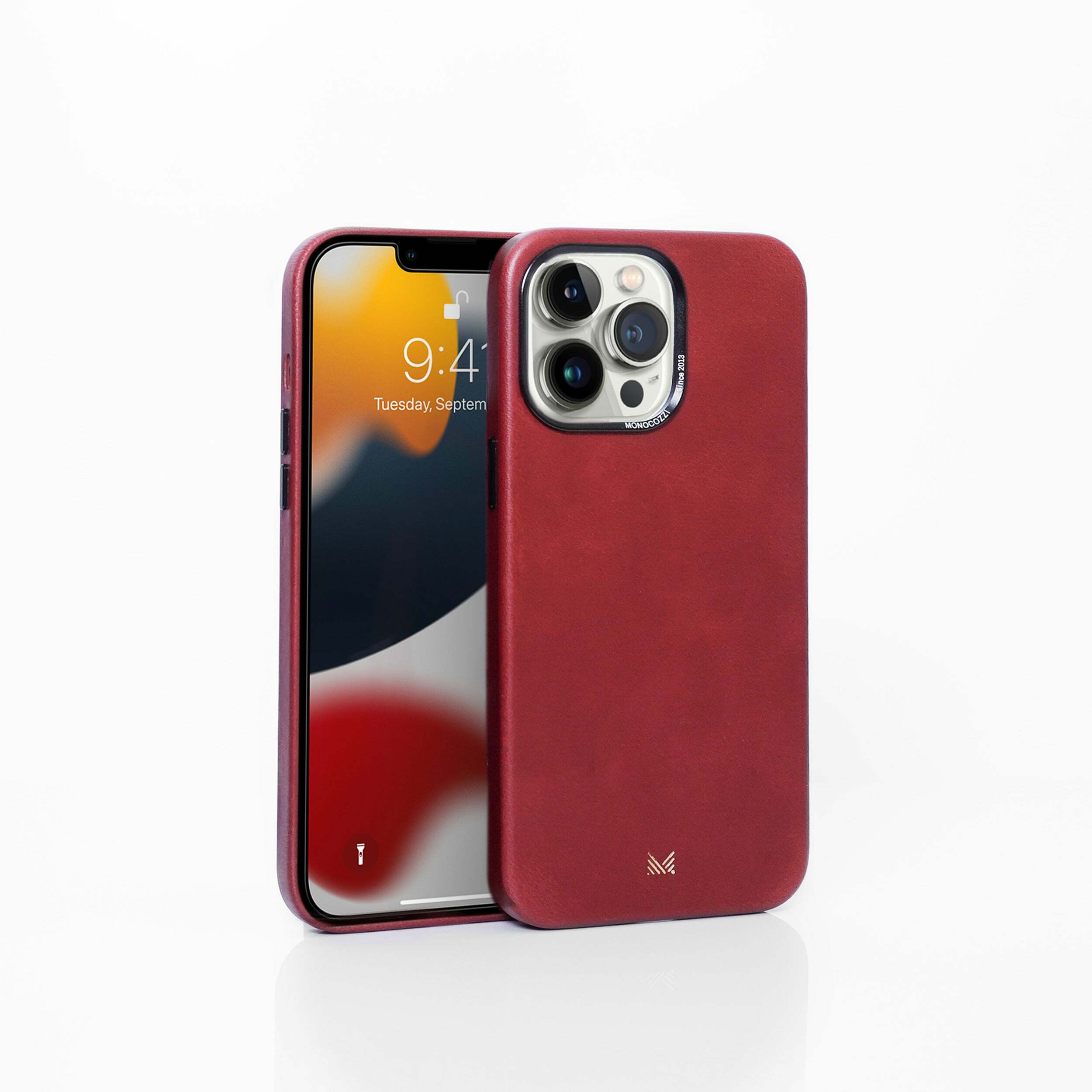 for iPhone 14 Pro Max | EXQUISITE | Magsafe Compatible Genuine Leather Protective Case - Burgundy
