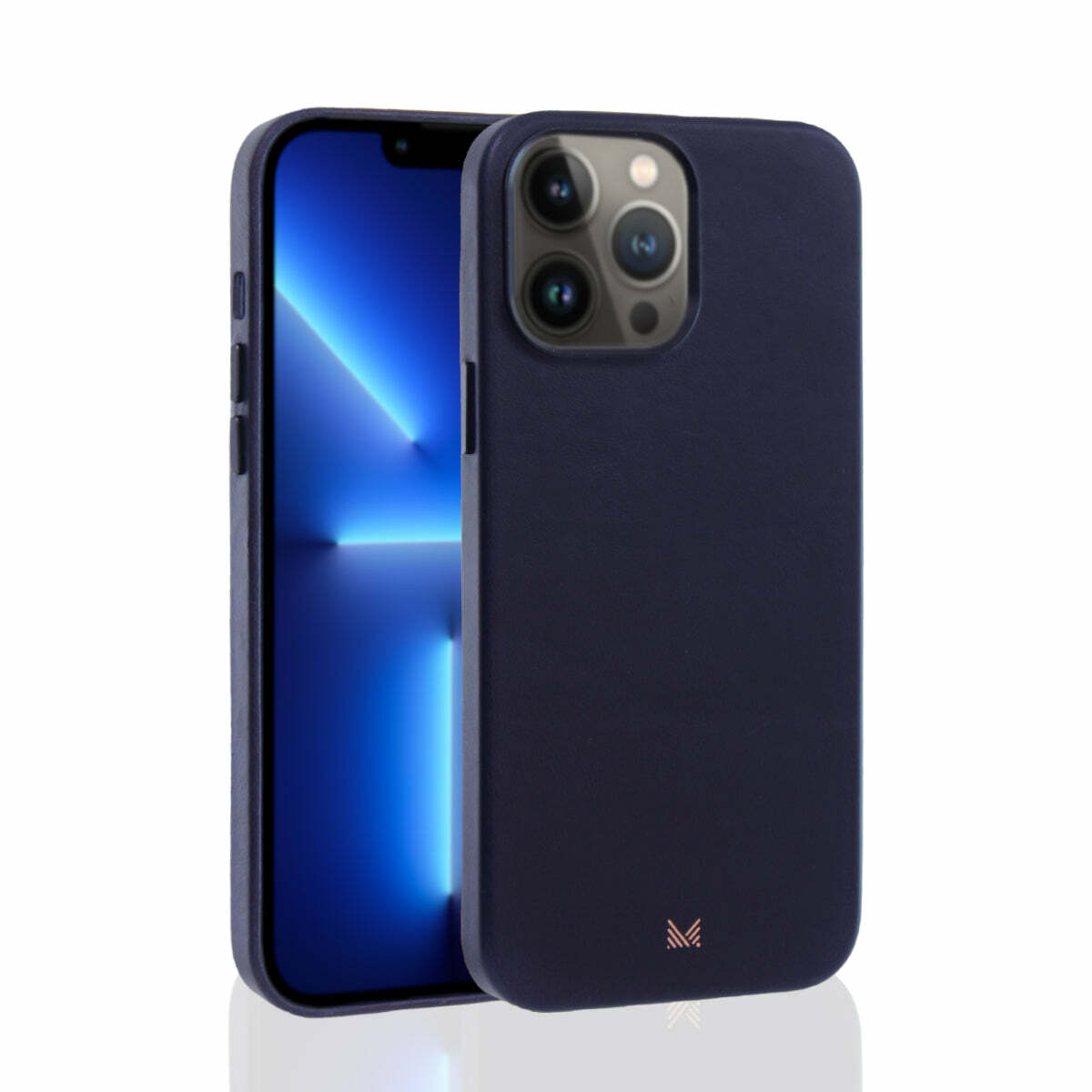 for iPhone 13 | EXQUISITE | Magsafe Compatible SnapOn Genuine Leather Protective Case - Navy