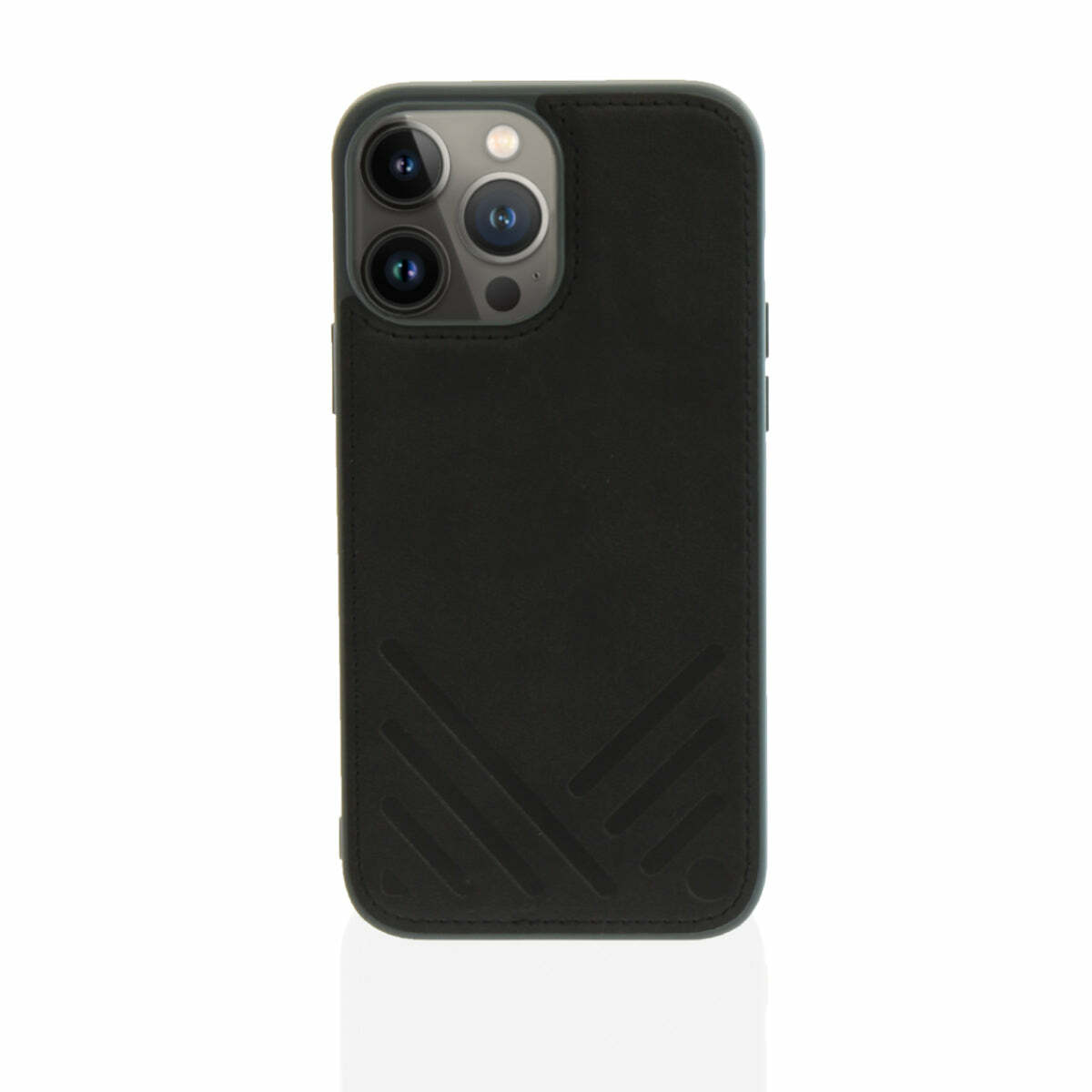 for iPhone 13 | POSH | Shockproof Vegan Leather Hybrid Case - Charcoal