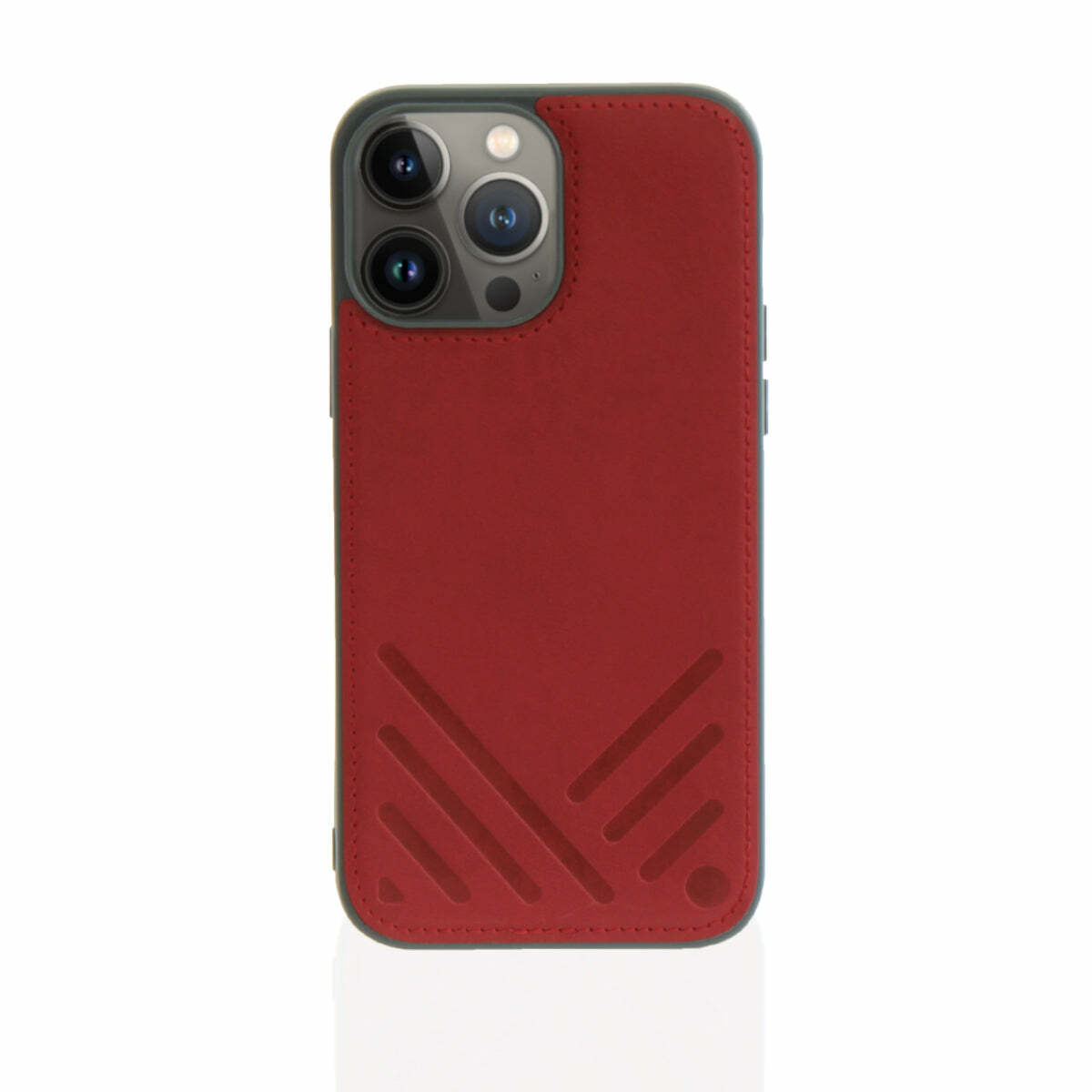 for iPhone 13 |POSH | Shockproof Vegan Leather Hybrid Case - Burgundy