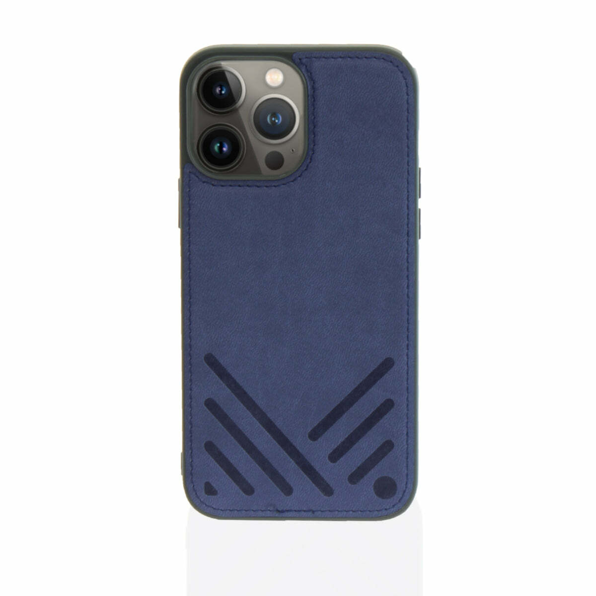 for iPhone 13 | POSH | Shockproof Vegan Leather Hybrid Case - Navy