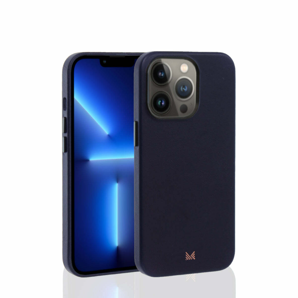 for iPhone 13 | EXQUISITE | Magsafe Compatible SnapOn Genuine Leather Protective Case - Navy