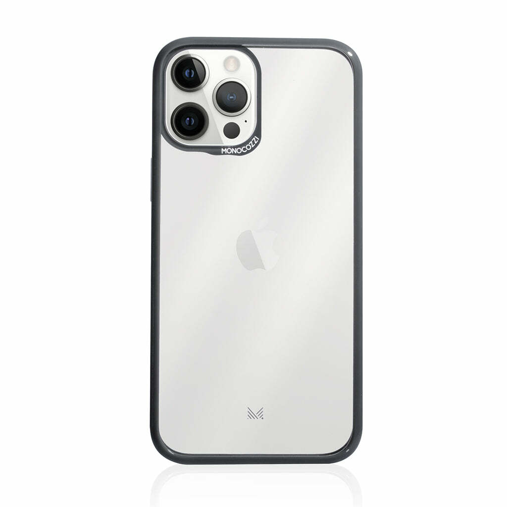 for iPhone 12 | LUCID Acrylic Back Cover with Hybrid TPU Bumper - Charcoal