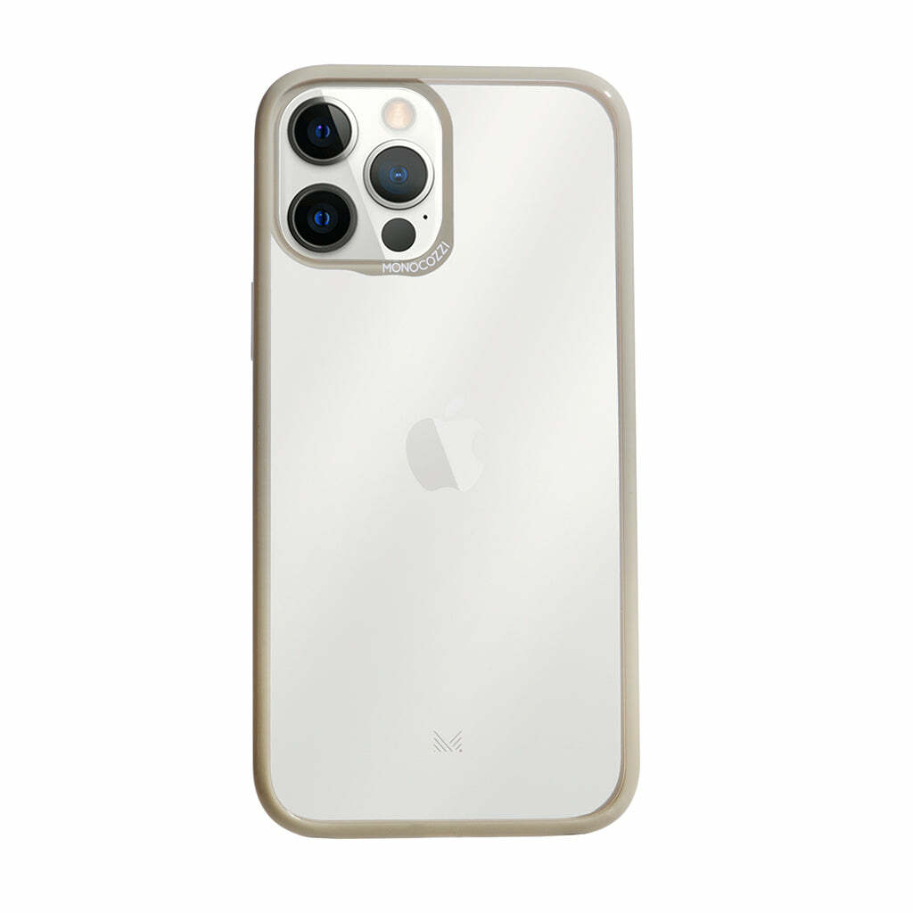 for iPhone 12 | LUCID | Acrylic Back Cover with Hybrid TPU Bumper - Beige