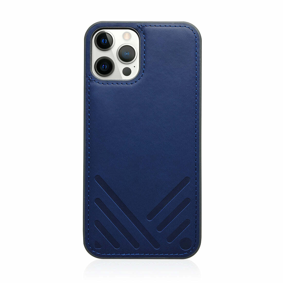 for iPhone 12 | POSH｜Shockproof Vegan Leather Back Case - Navy