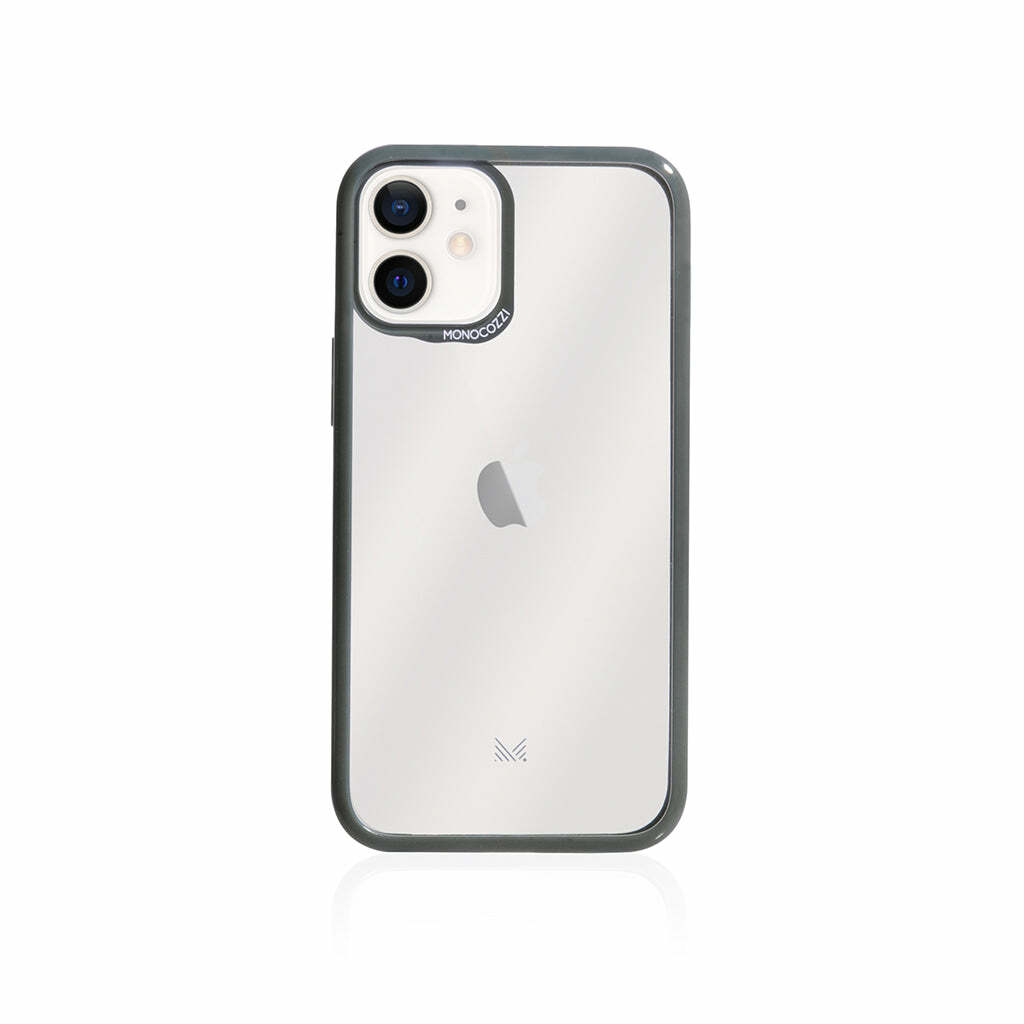 for iPhone 12 | LUCID Acrylic Back Cover with Hybrid TPU Bumper - Charcoal