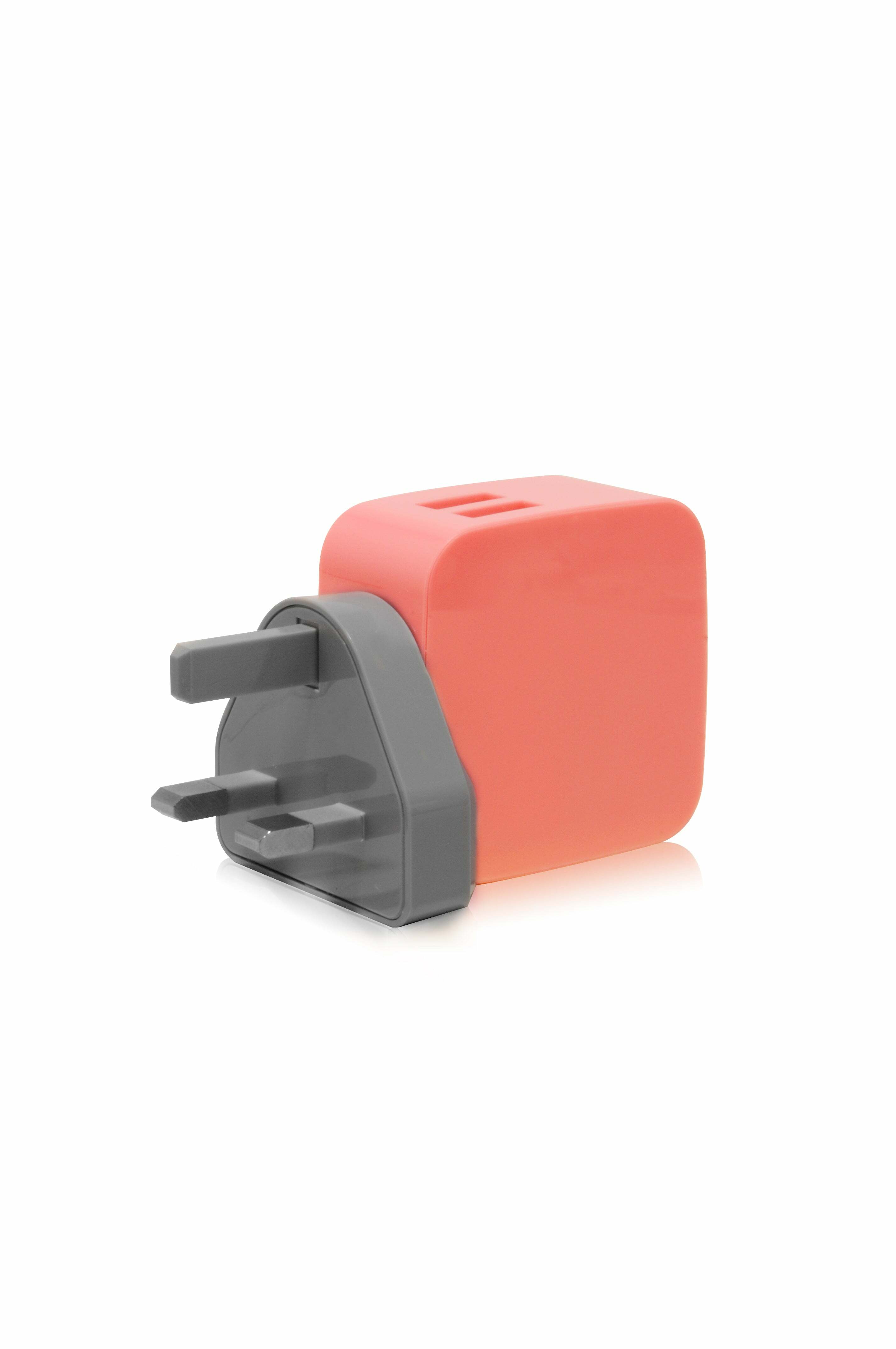 SMIGHTY | 4.8A Dual USB Wall Charger with interchangeable multinational connectors - Coral
