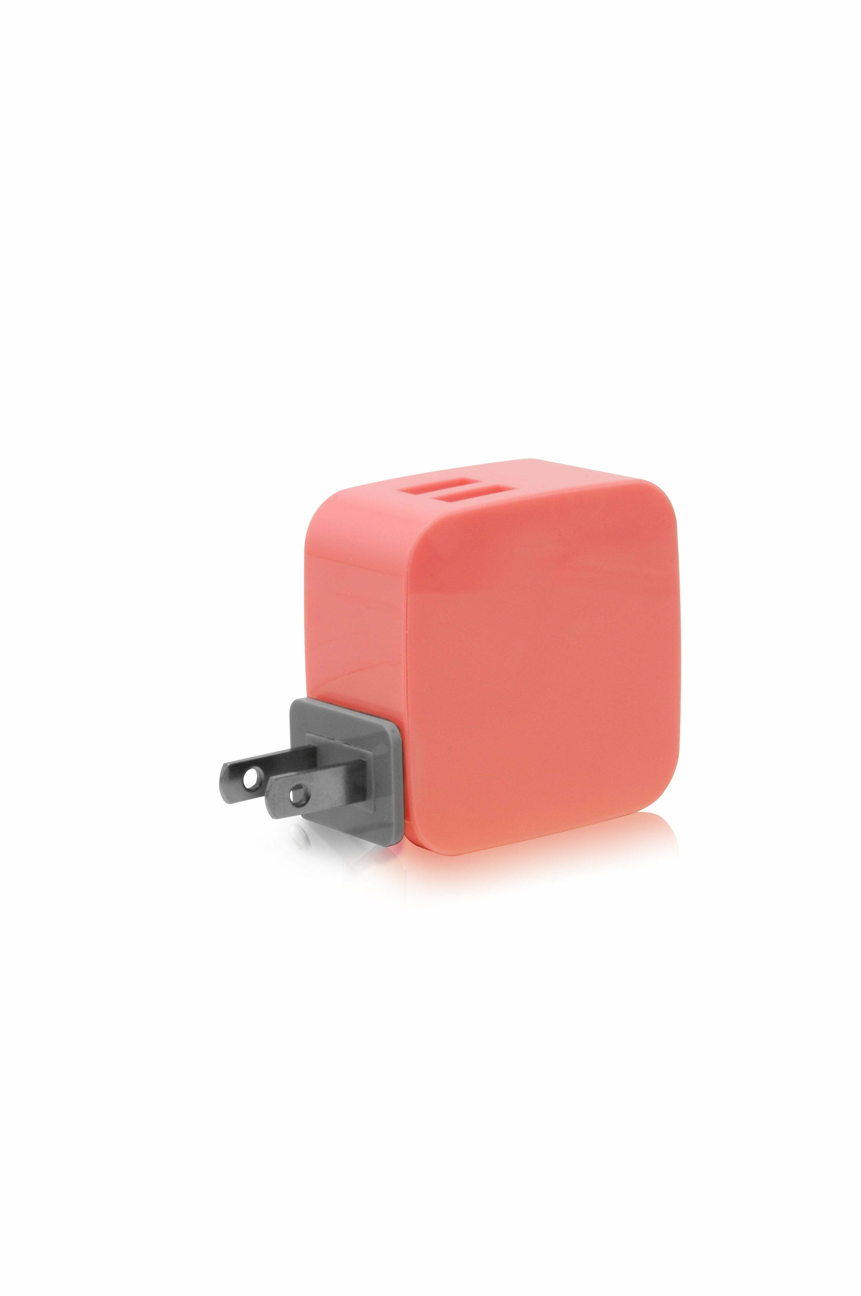 SMIGHTY | 4.8A Dual USB Wall Charger with interchangeable multinational connectors - Coral