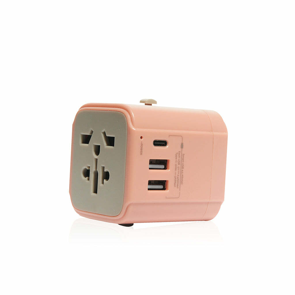 Bon Voyage | Travel Adaptor with 22.5W Dual USB and USB-C connector - Coral