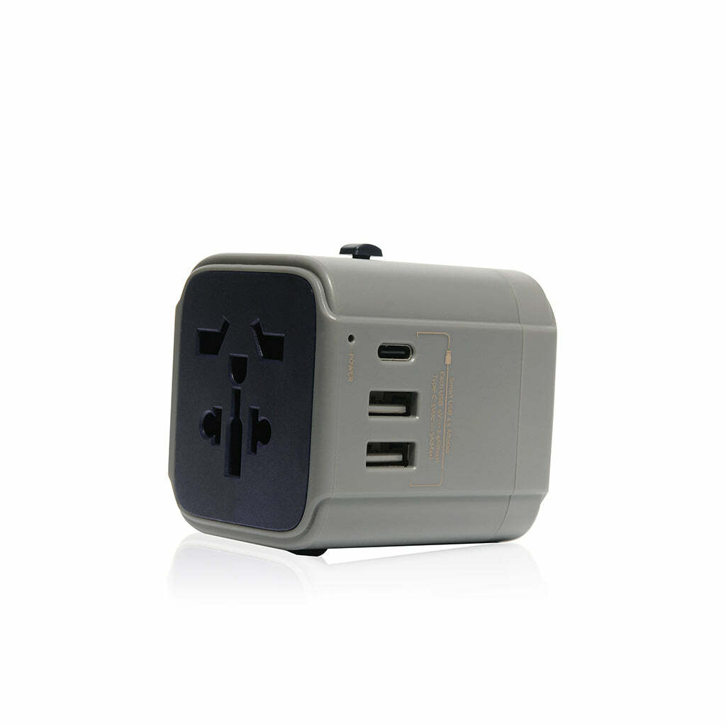 Bon Voyage | Travel Adaptor with 22.5W Dual USB and USB-C Connector - Charcoal