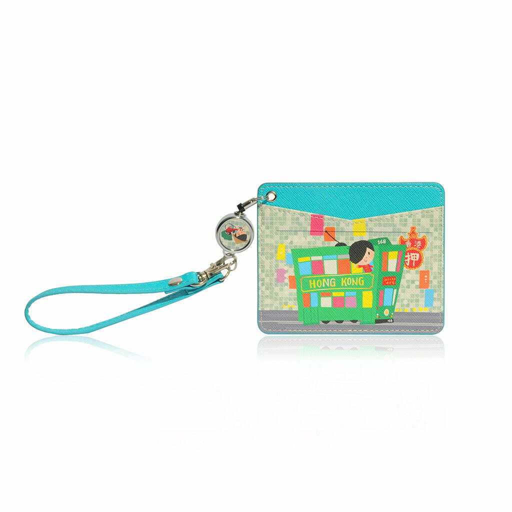 Little Lonx MONOCOZZI | Name Card Holder with Retractable Strap - Tram