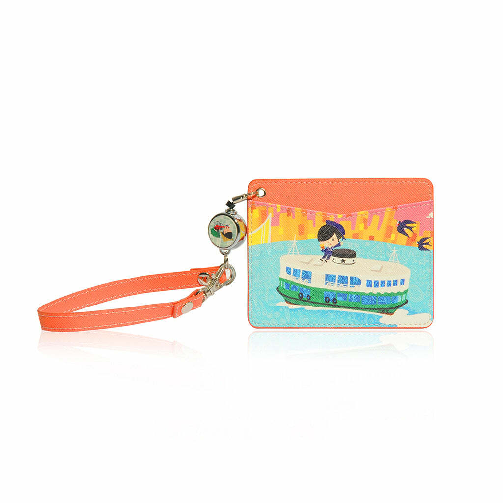 Little Lon x MONOCOZZI | Name Card Holder with Retractable Strap - Ferry