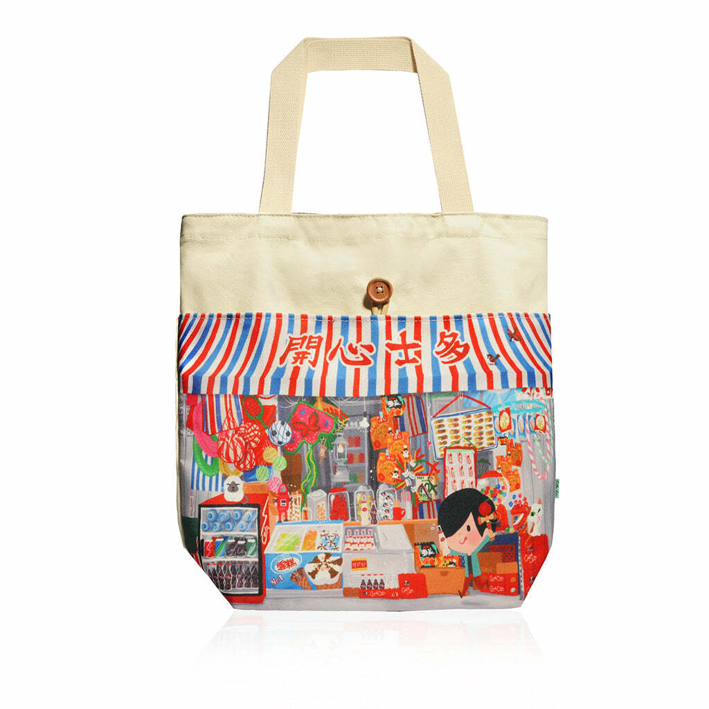 Little Lon x MONOCOZZI | Canvas Tote Bag - Happy Store