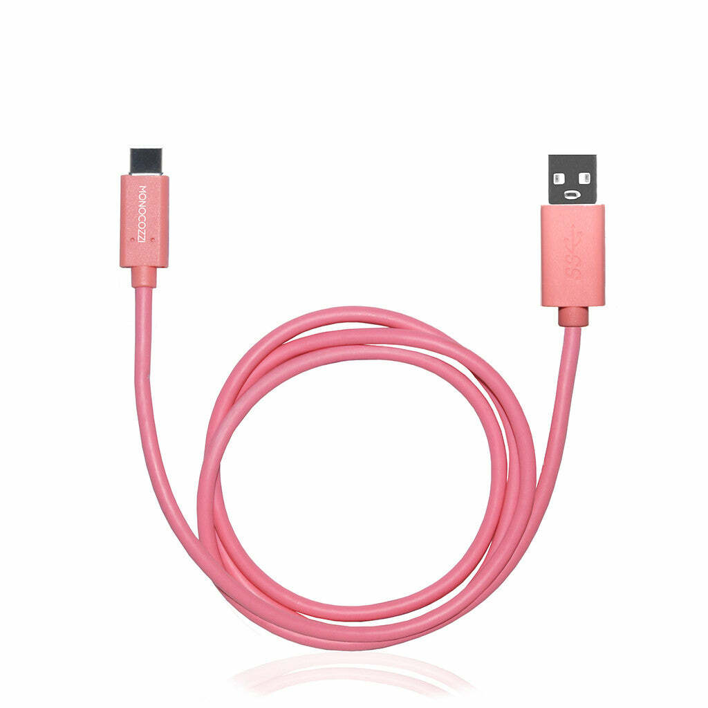 VITAL POWER | USB-C to USB 5Gbps Connect, Charge & Sync Cable (100cm) - Coral