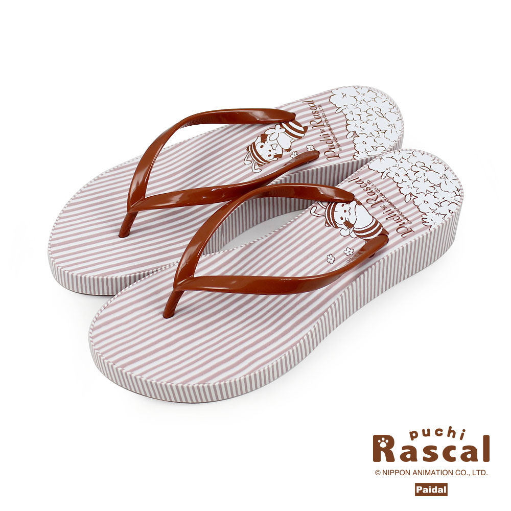 Paidal x Rascal小小浣熊忙碌蜜蜂夾腳厚底拖鞋