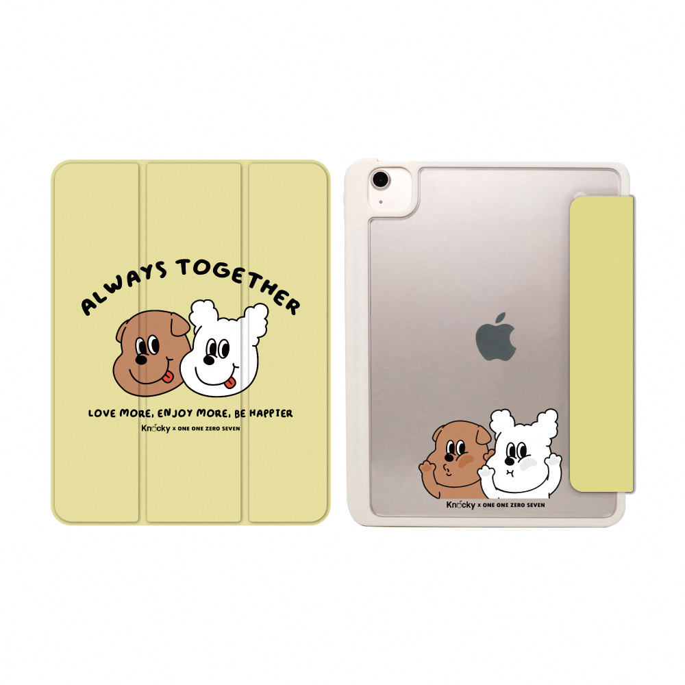 【Knocky x one one zero seven】『Always Together經典款』iPad Air/Pro 平板保護殼 (三折式/硬底軟邊/右側筆槽)